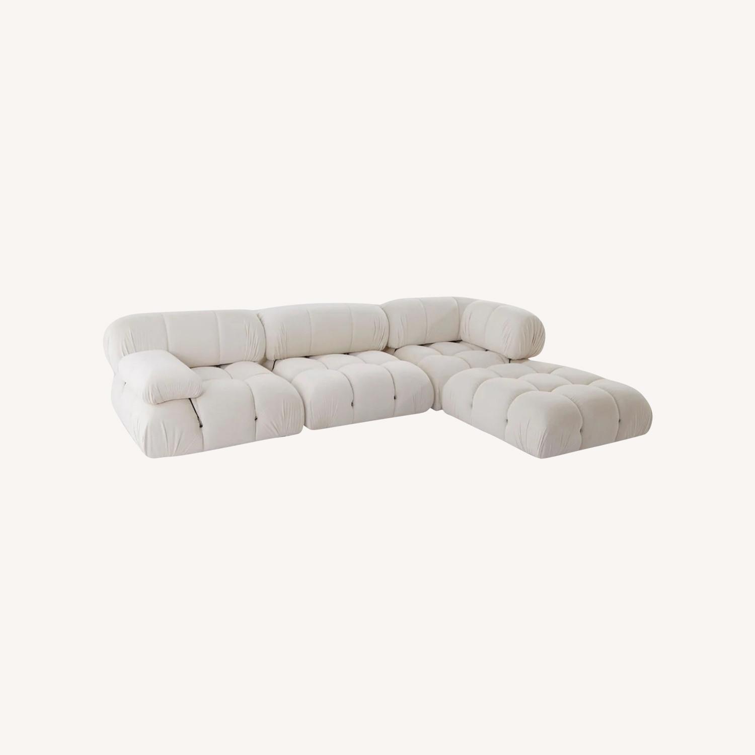 France and Son Bellini Ivory Boucle 4 Pc Sofa - image-0
