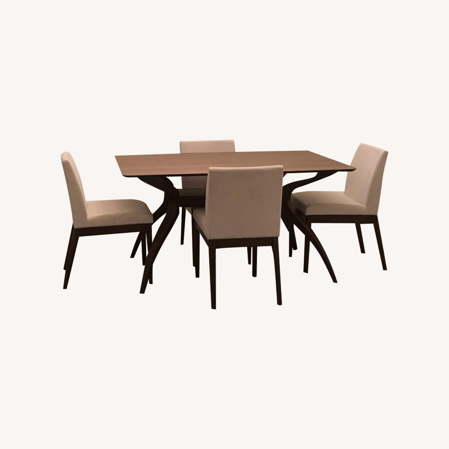 Wade Logan Mid-Century Wood Dining Table and 4 Chairs - AptDeco
