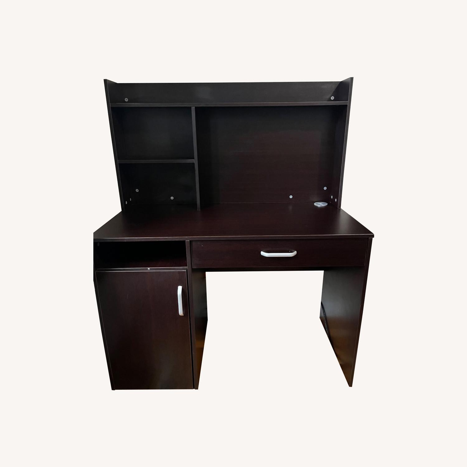 Computer Desk with Hutch and Storage - image-0