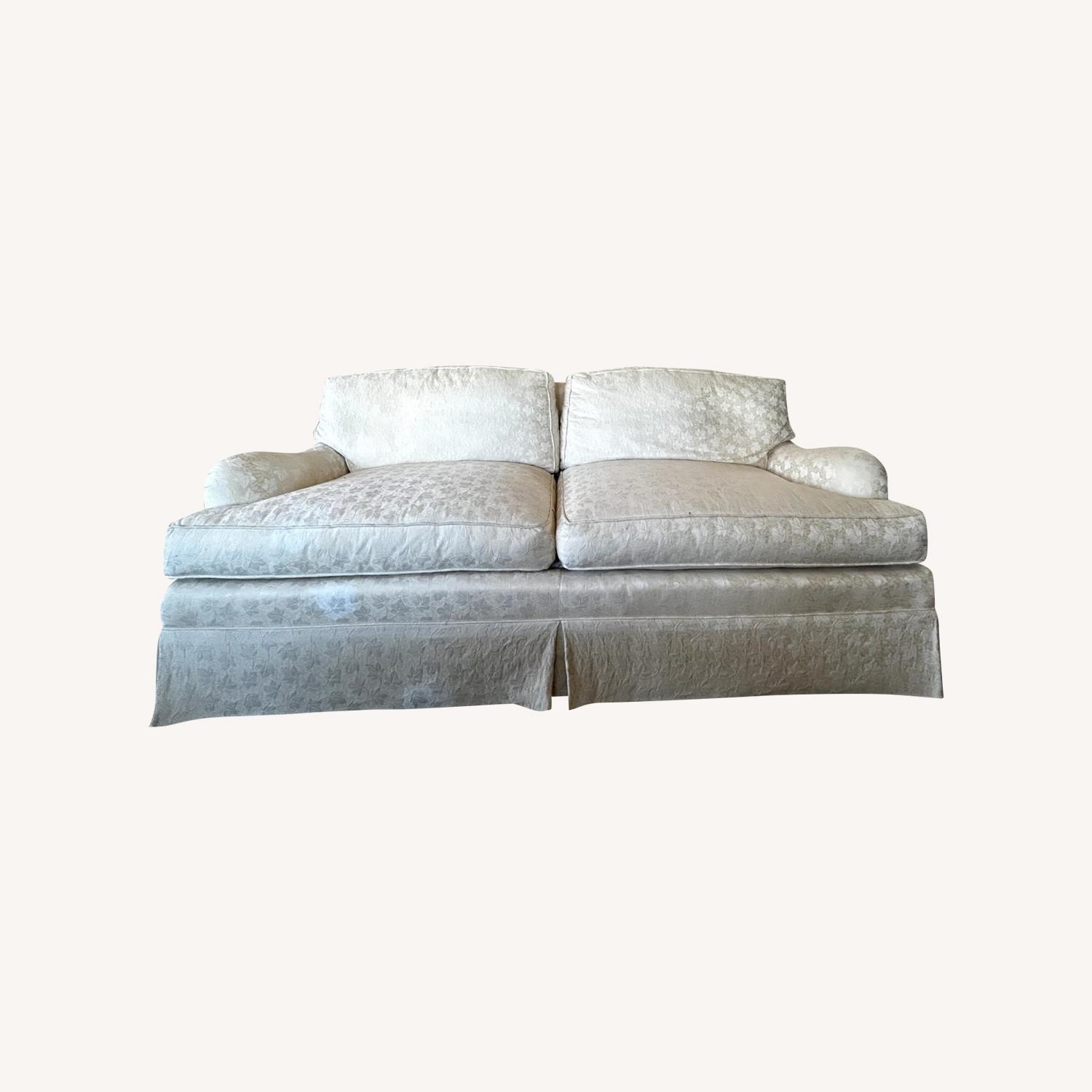 Henredon WhiteonWhite Leaf Print Sofa AptDeco