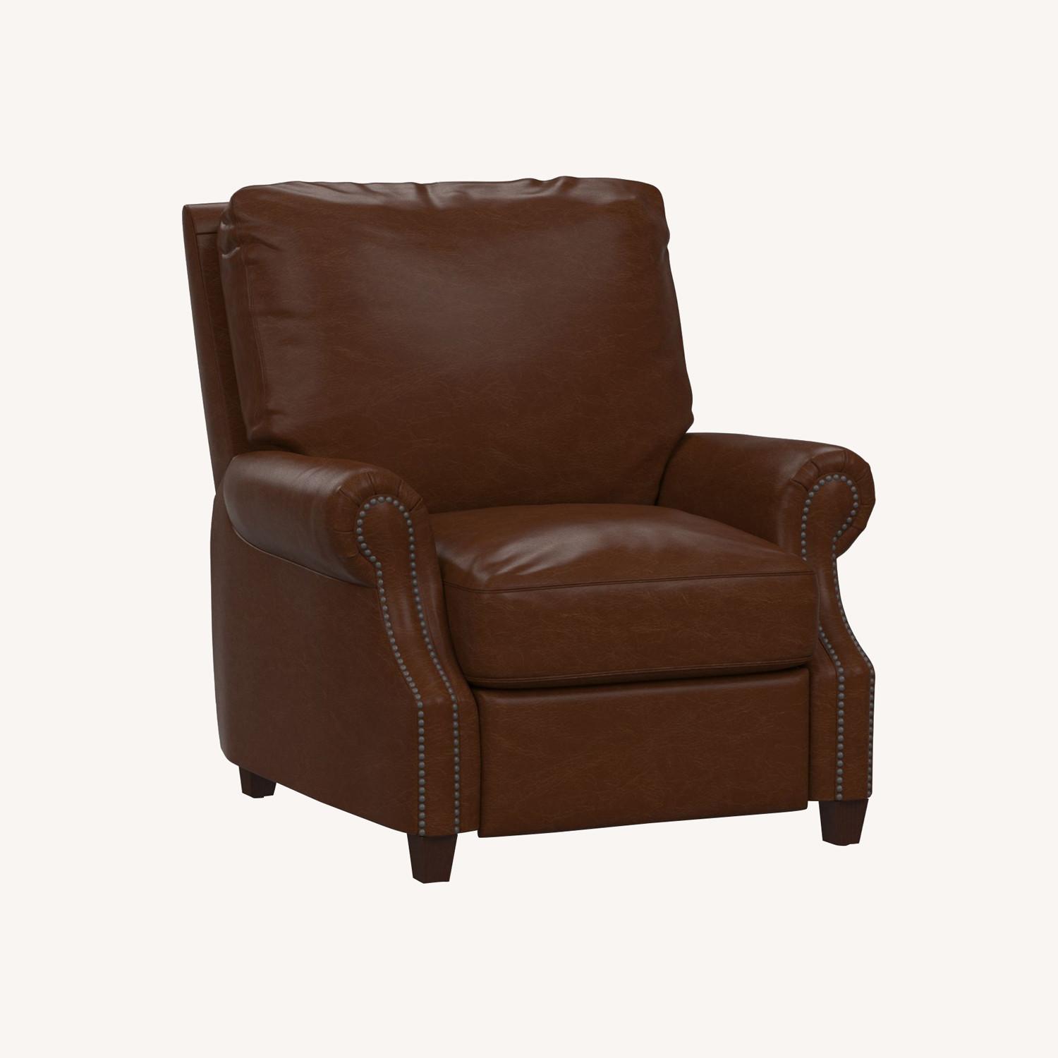 Pottery Barn James Roll Arm Leather Recliner - image-0