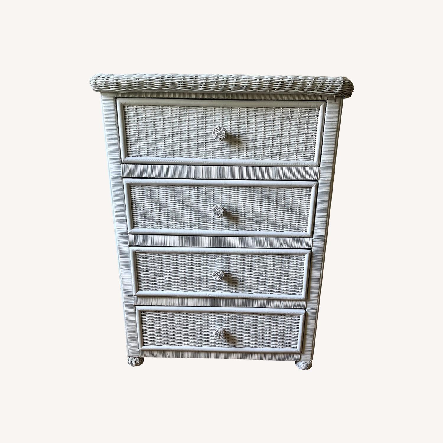 Vintage White Wicker Dresser - image-0
