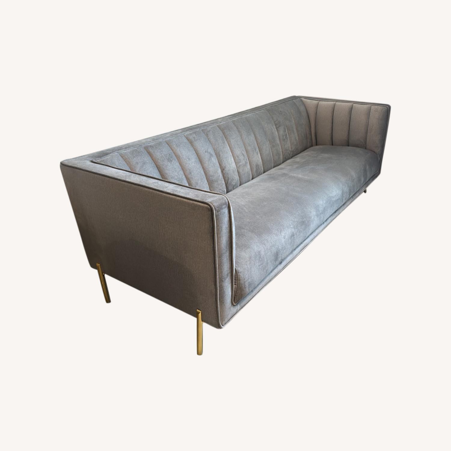 City Bella Gray Velvet Sofa - image-0