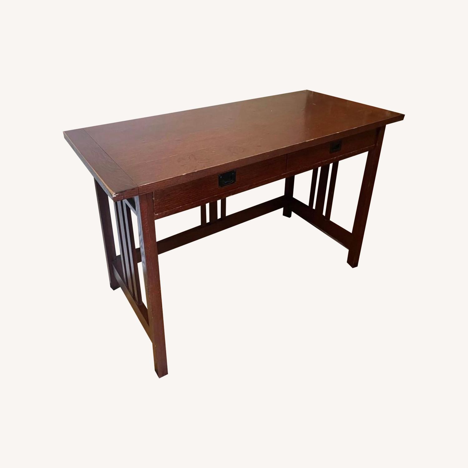 Crate and Barrel Brown Desk with Drawers AptDeco
