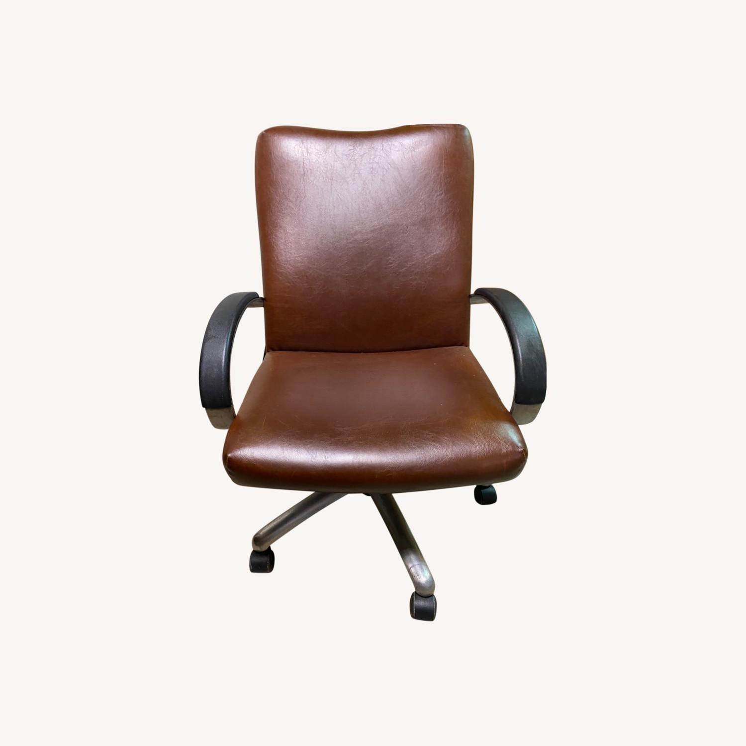 Brown Adjustable Swivel Office Chair - image-0