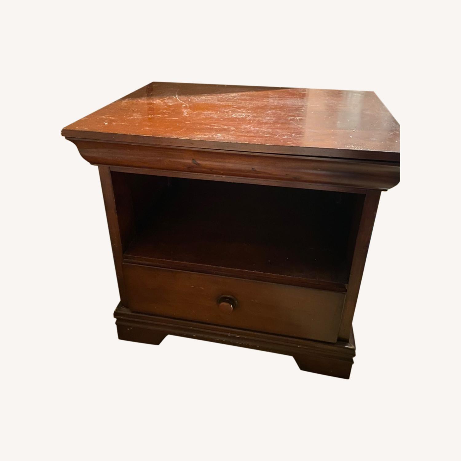 Pottery Barn Wooden Nightstand with One Drawer - image-0