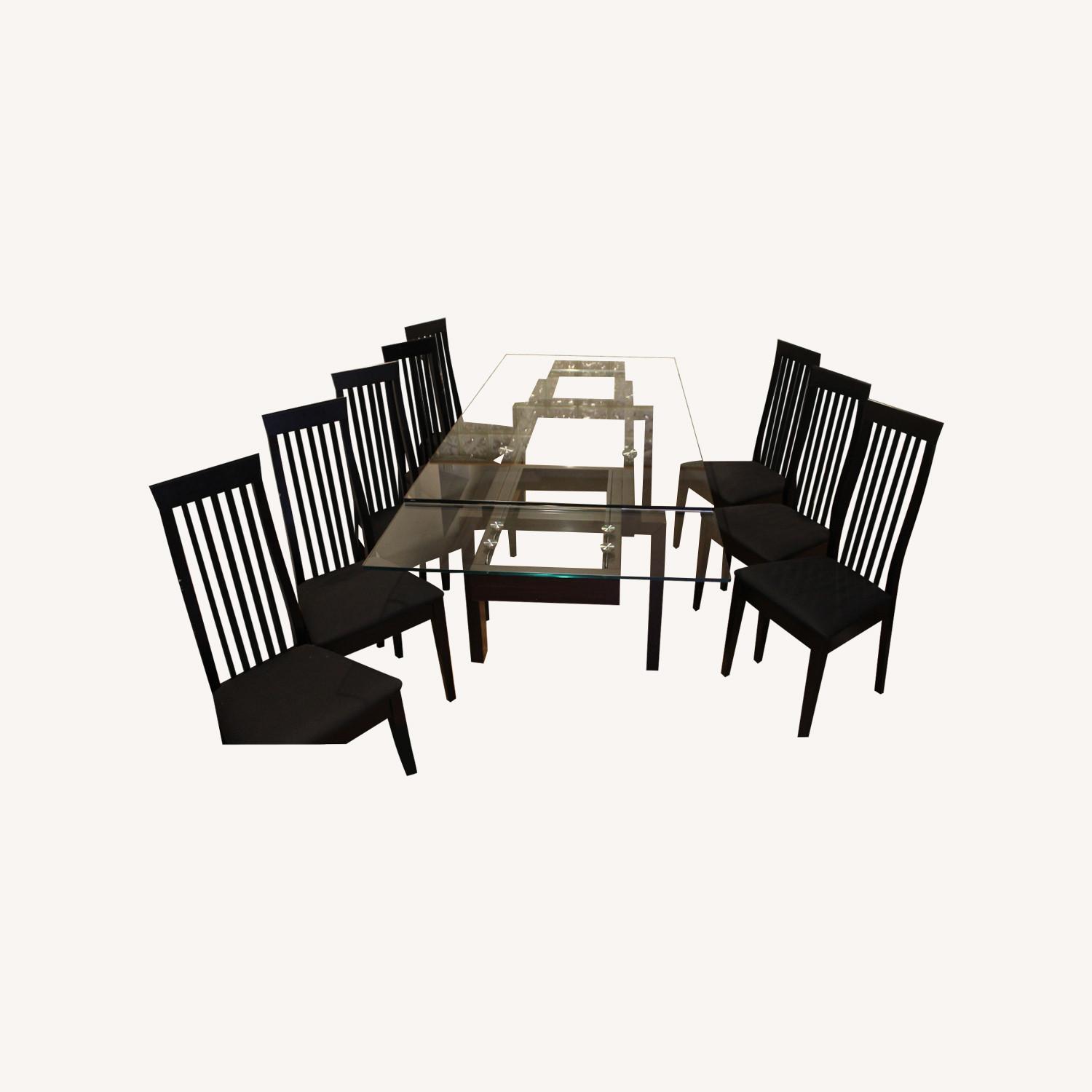 Callifaris Extended Glass Table and 8 Chairs - image-0