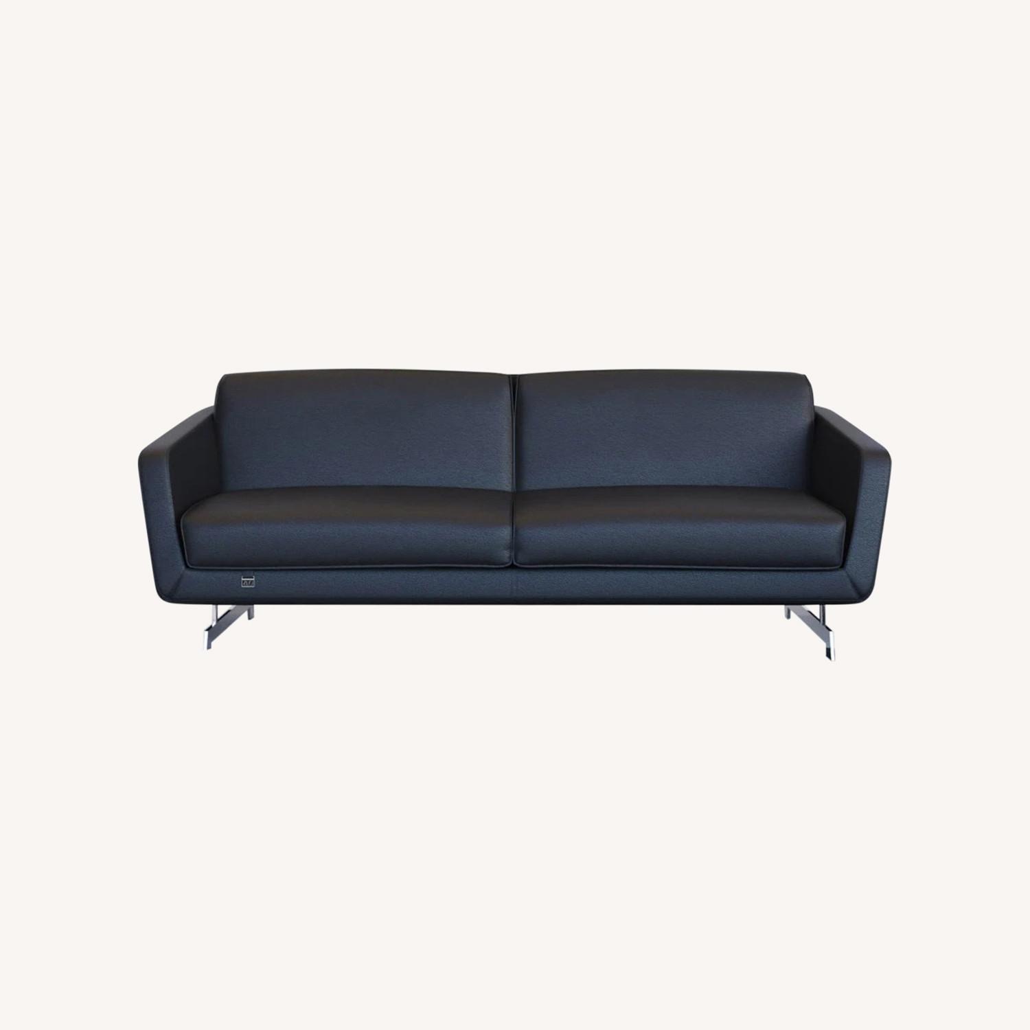Sleek Zuri Armando Leather Sofa AptDeco
