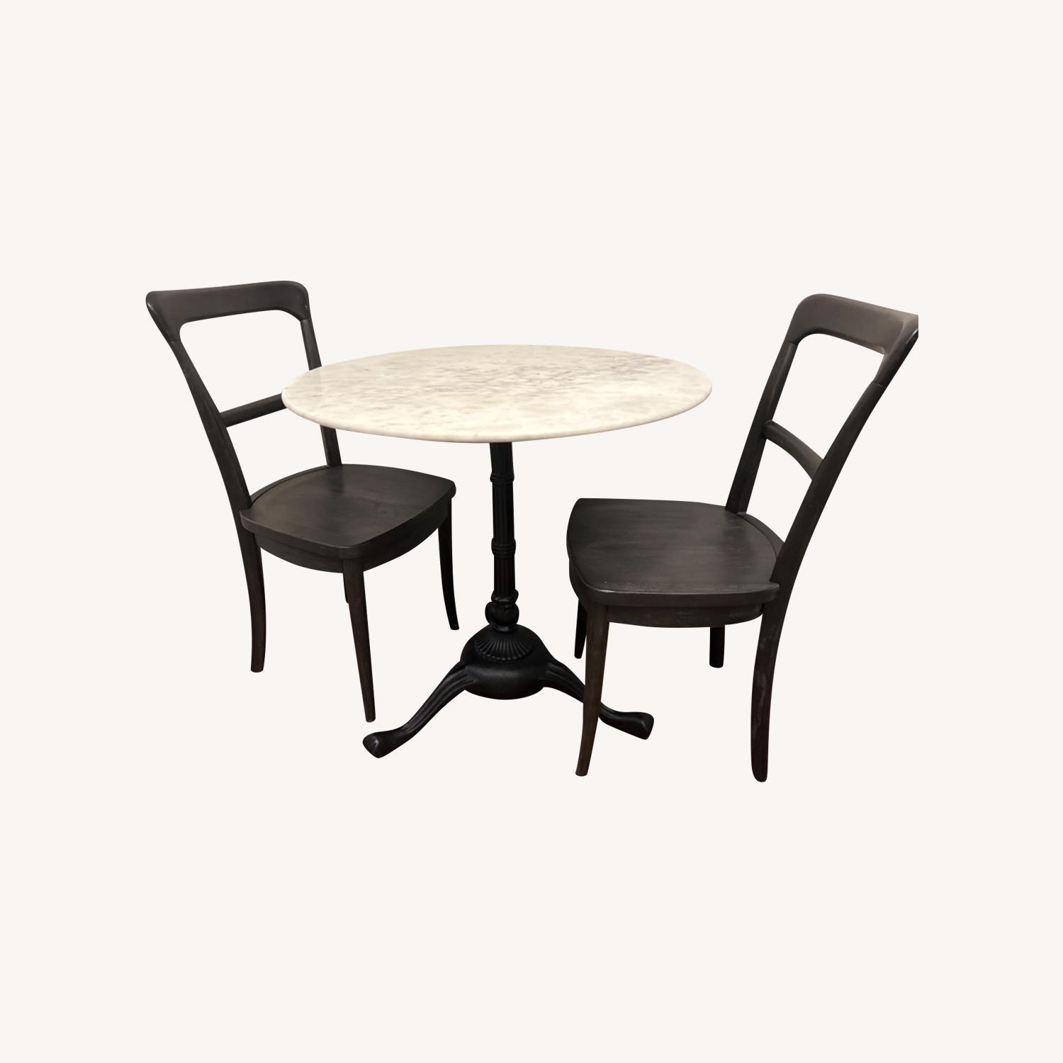 Pottery Barn Marble Bistro Table & Chairs - AptDeco