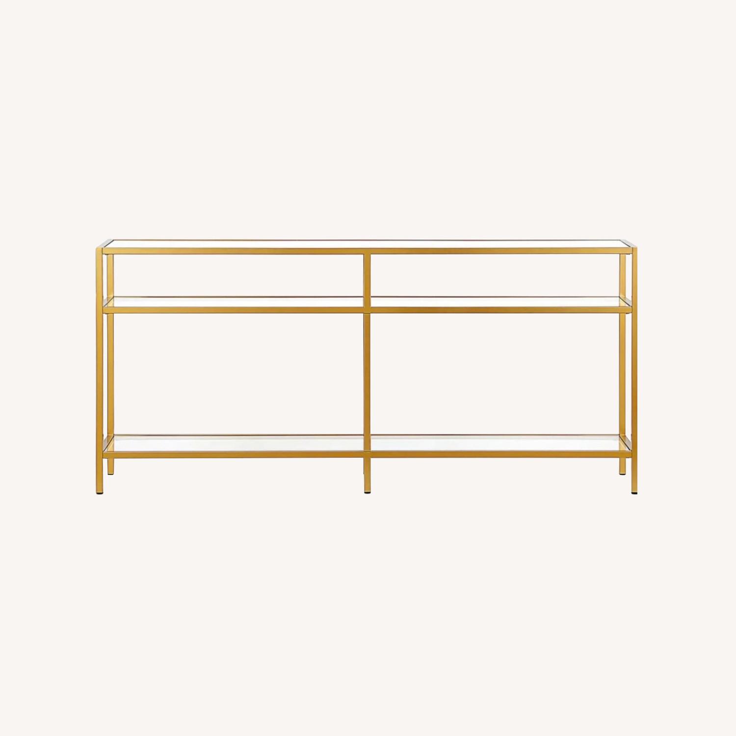 Brass and Glass Console Table - image-0