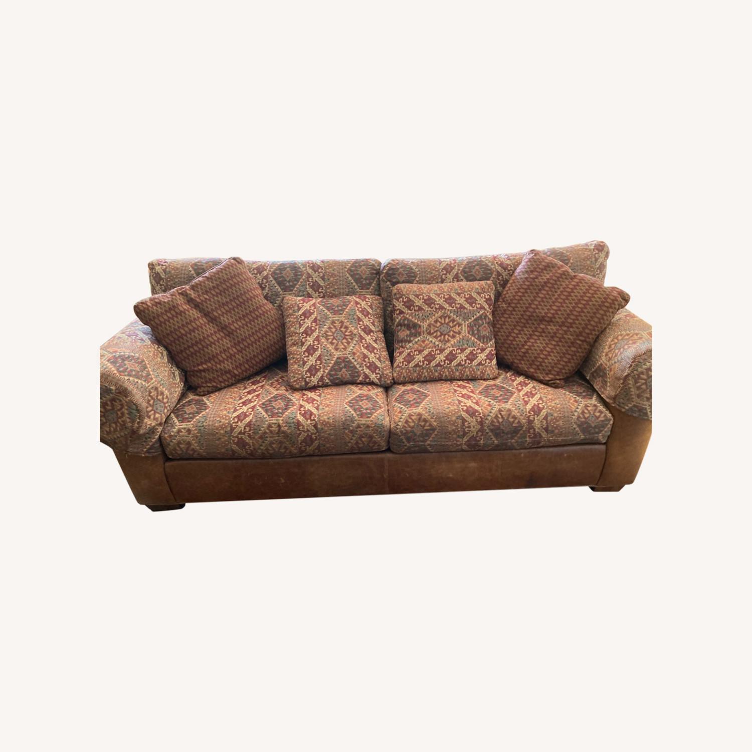 Ethan Allen One of Kind Leather Sofa - image-0