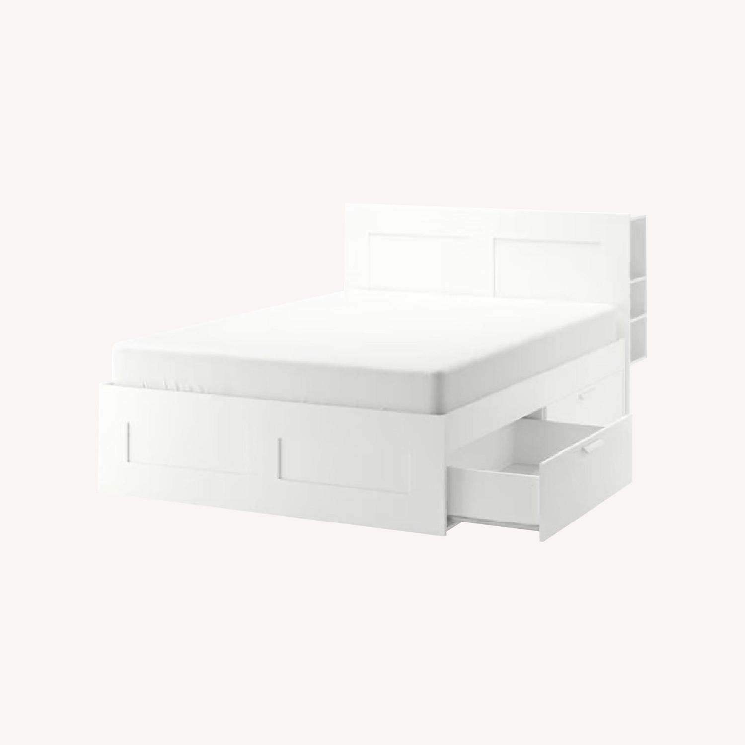 IKEA Brimnes Storage Bed & Headboard, Full - AptDeco