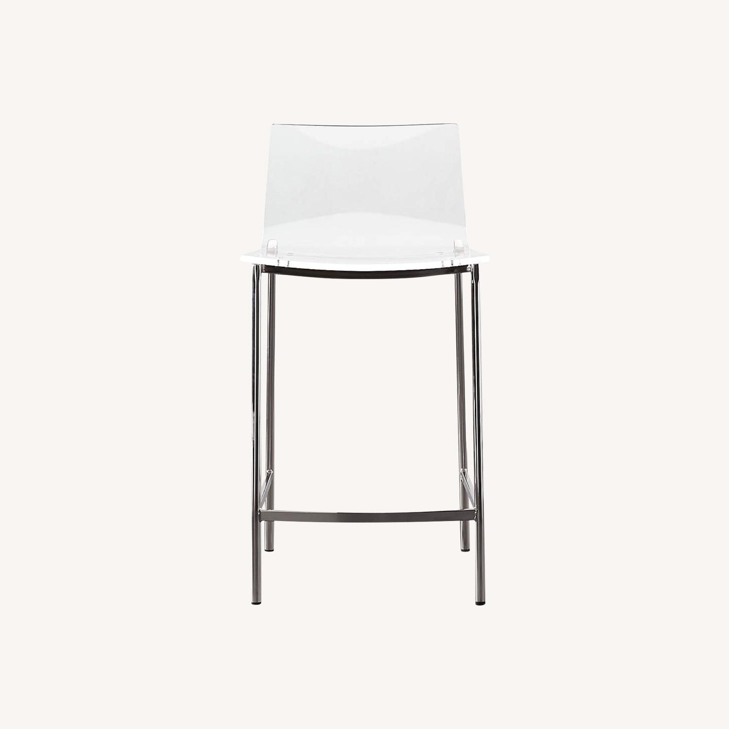 CB2 Chiaro Clear Counter Stool AptDeco