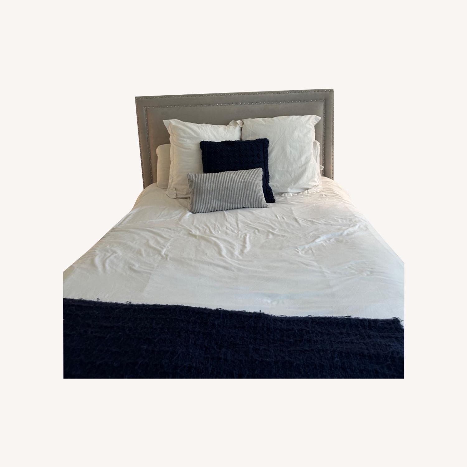 Grey Studded Headboard - image-0