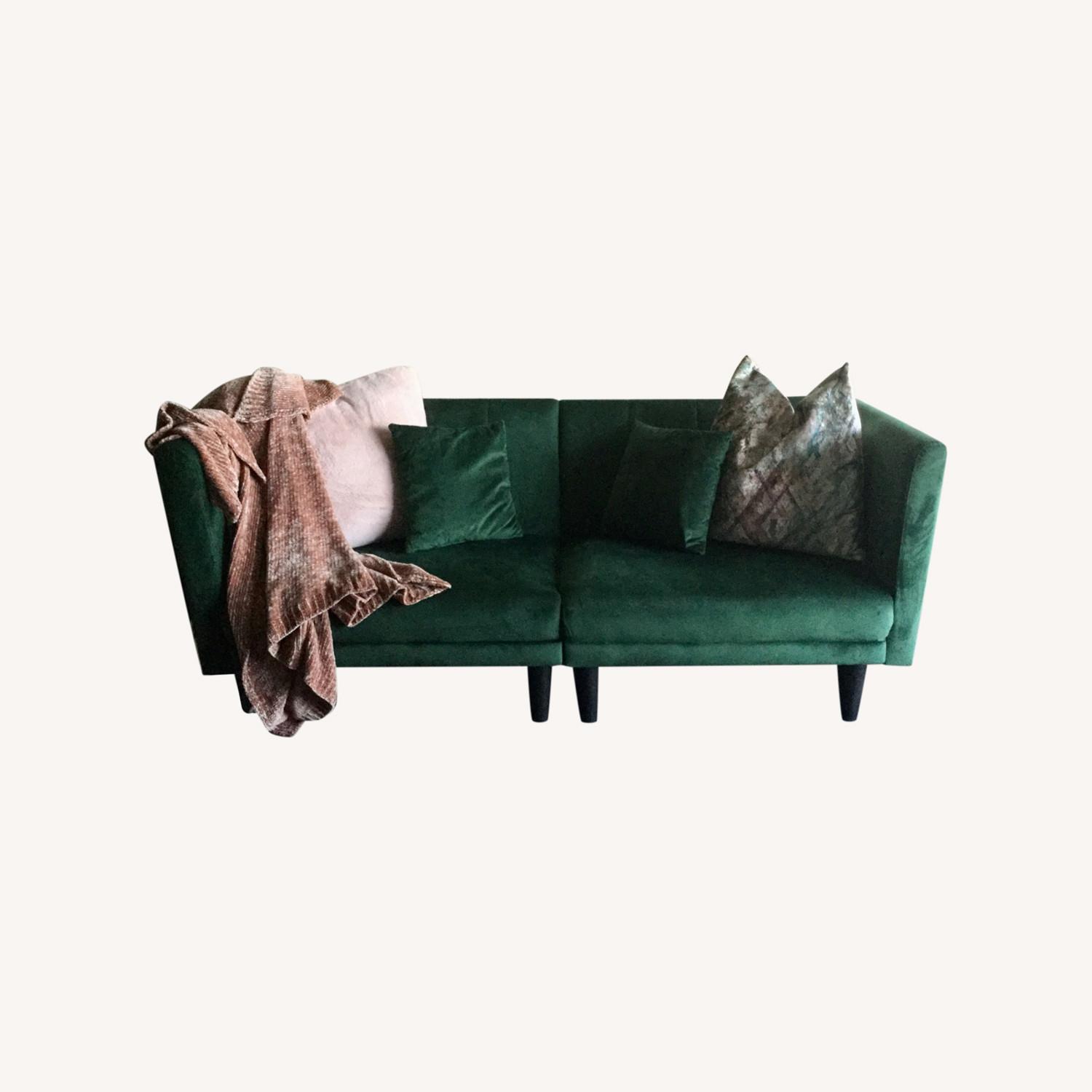 Wayfair Velvet Forest Green Sleeper - image-0