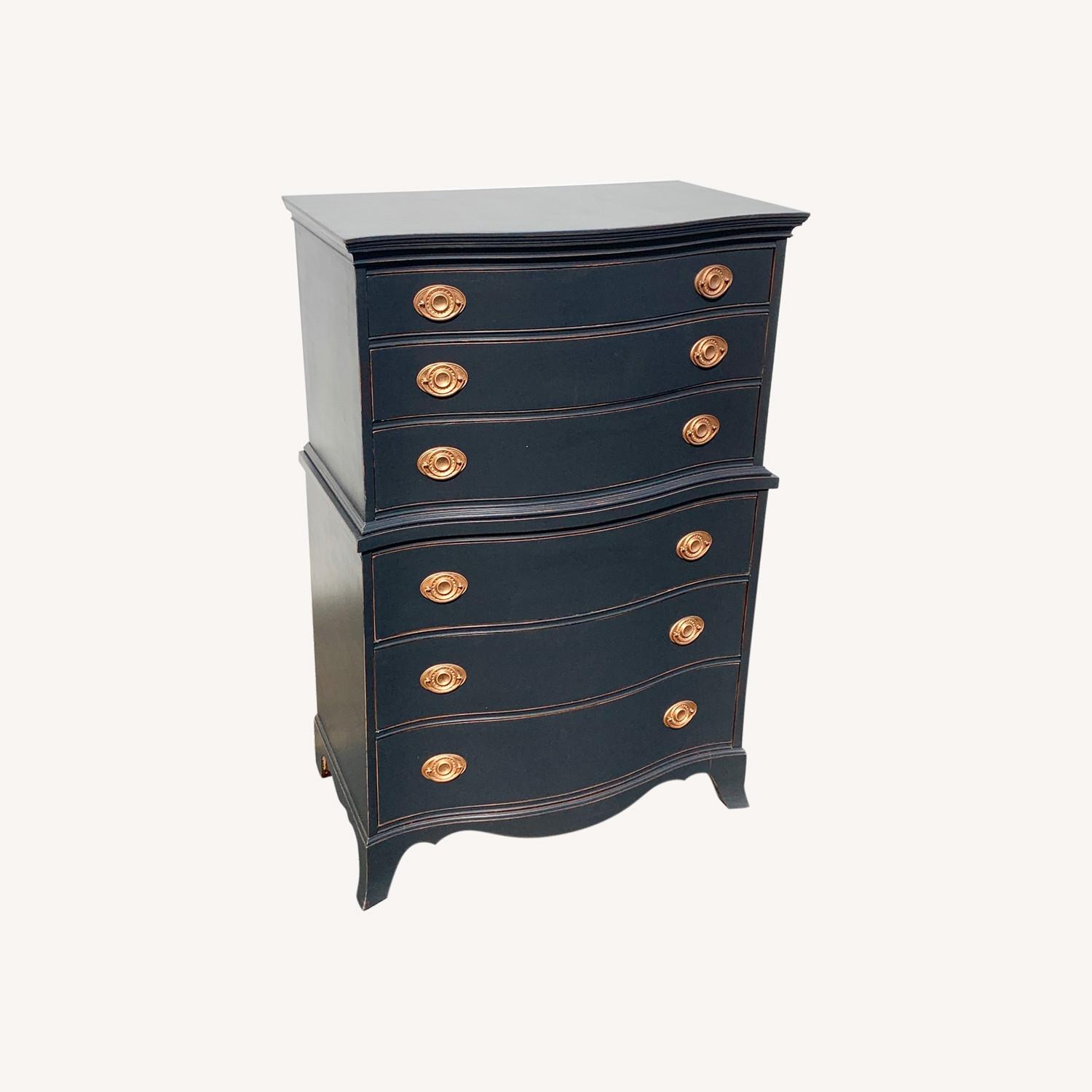 Hepplewhite Highboy Dresser in Black - image-0