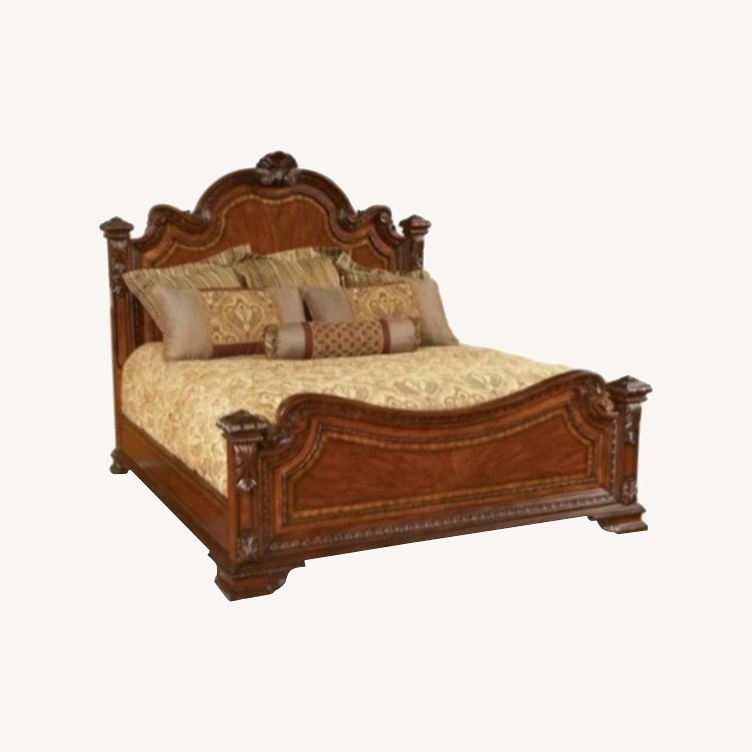 Old World Solid Wood King Bed - Cathedral Cherry - image-0