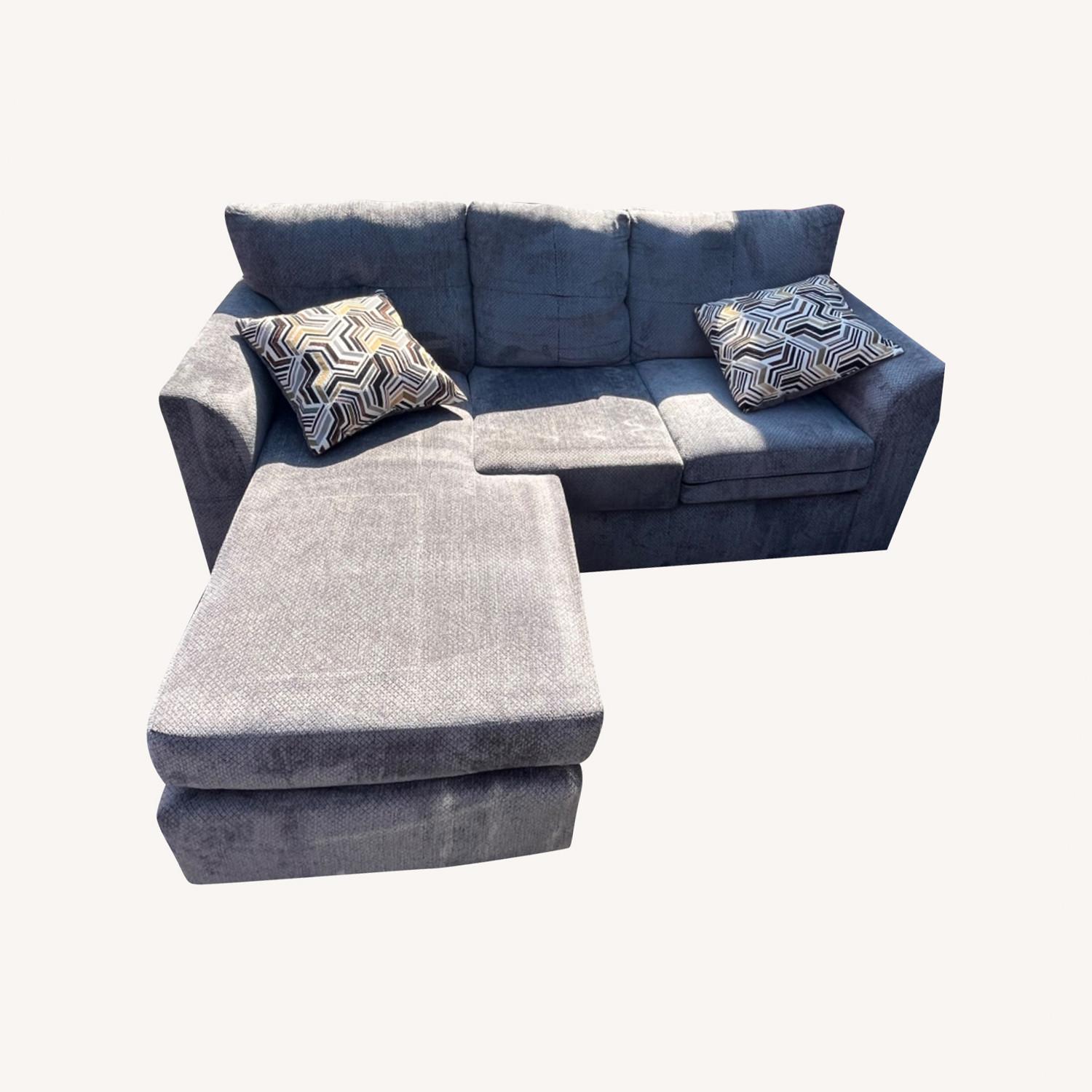 Kenley Chenille Reversible Chaise Sofa - image-0