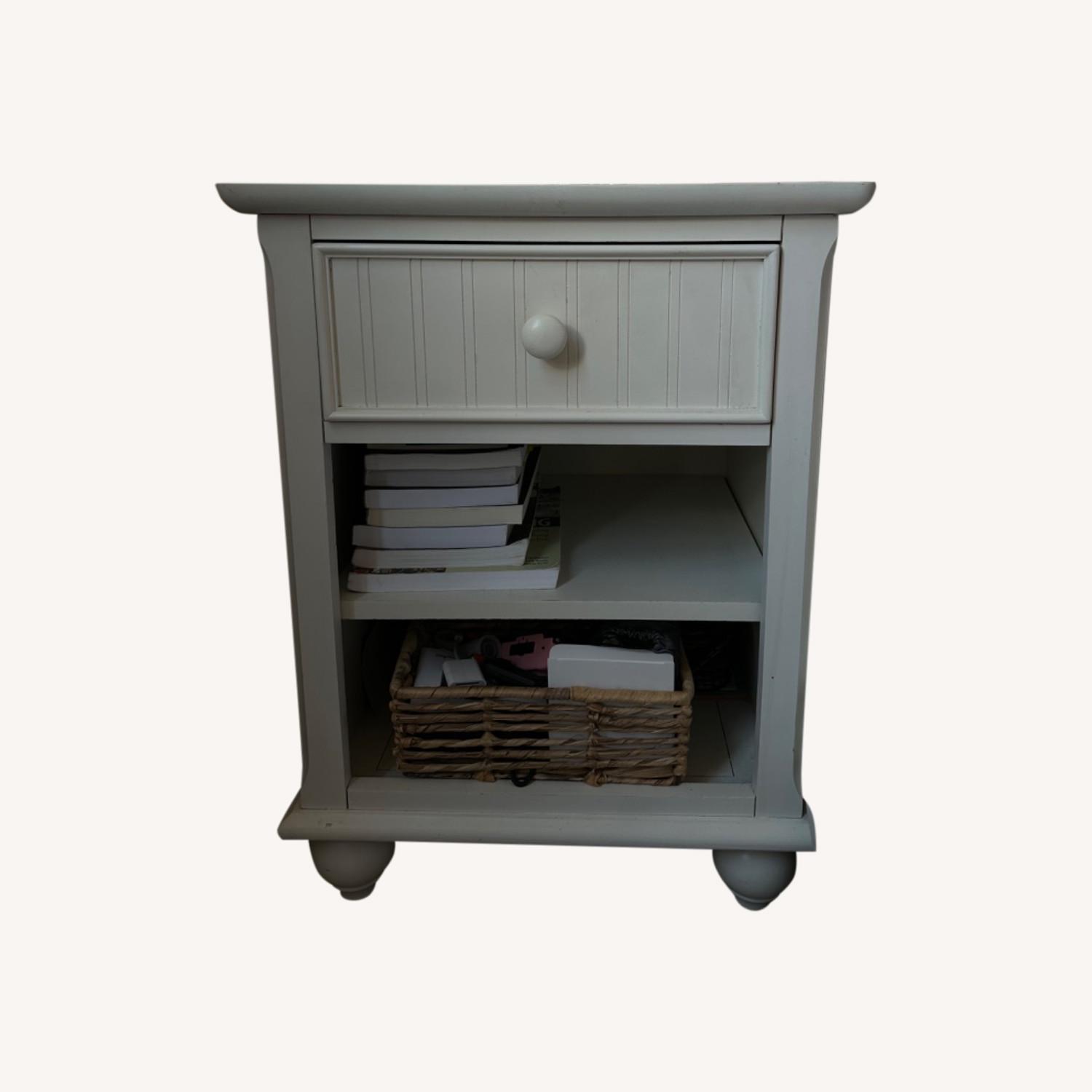 White Wooden Nightstand With Storage - image-0