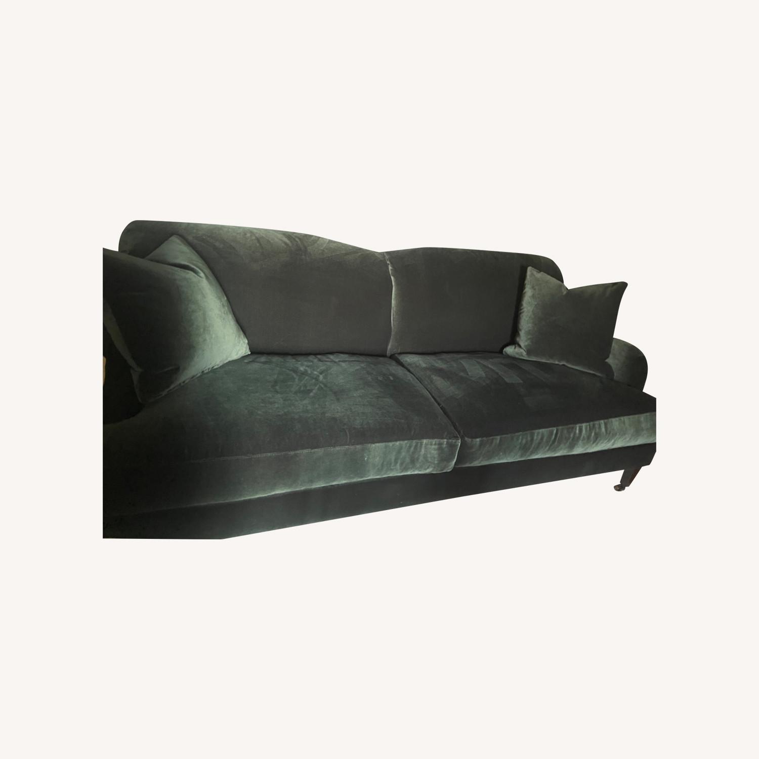 Velvet English Roll Arm Sofa - image-0