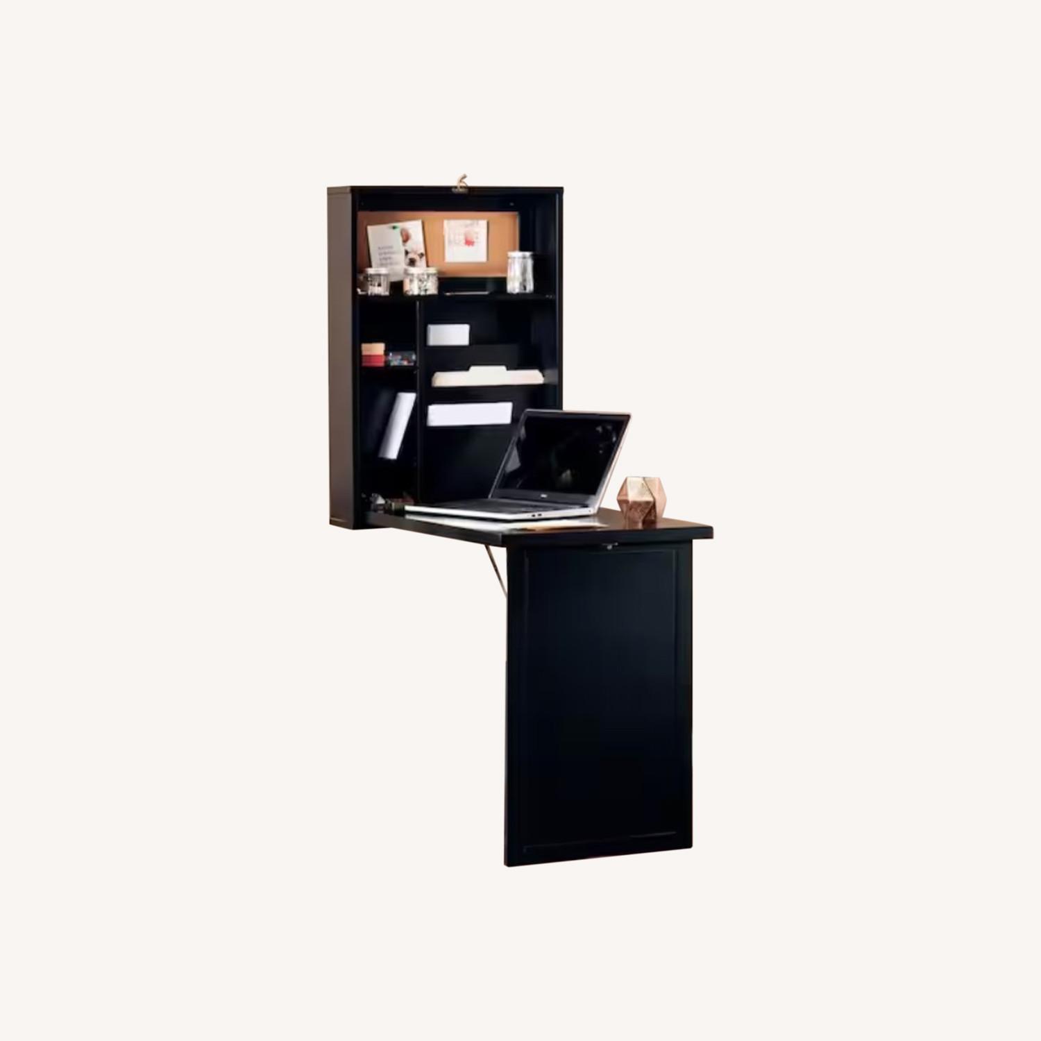 Black Floating Wall Mounted Desk AptDeco