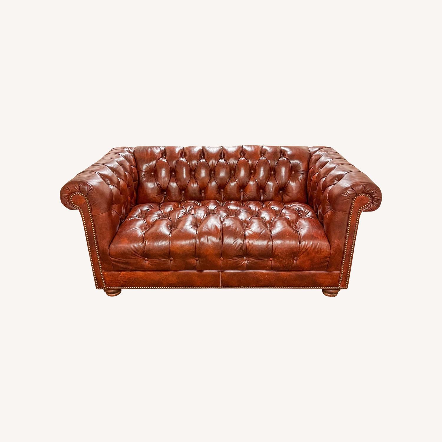 19th Century Design Chesterfield Leather Couch - image-0