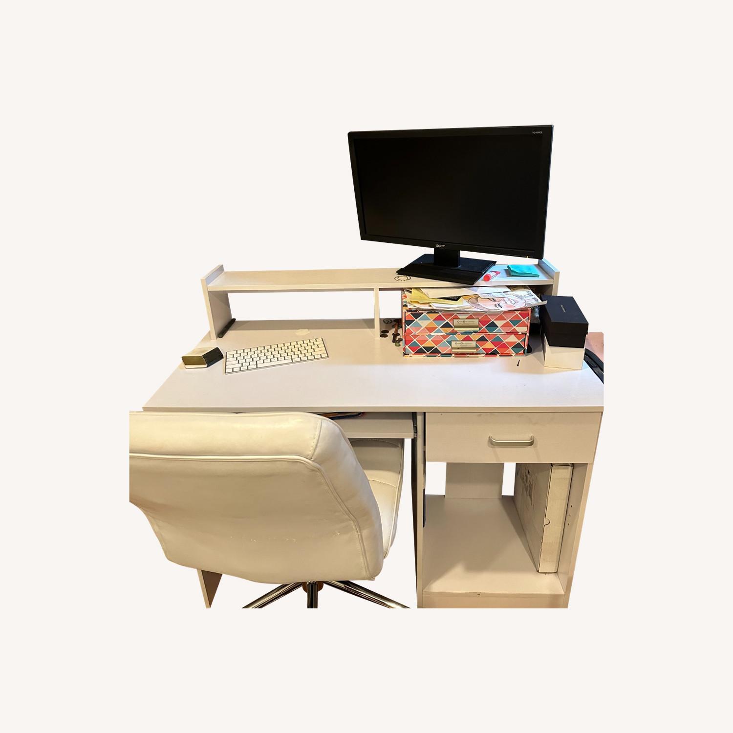 White Desk With Drawers - image-0