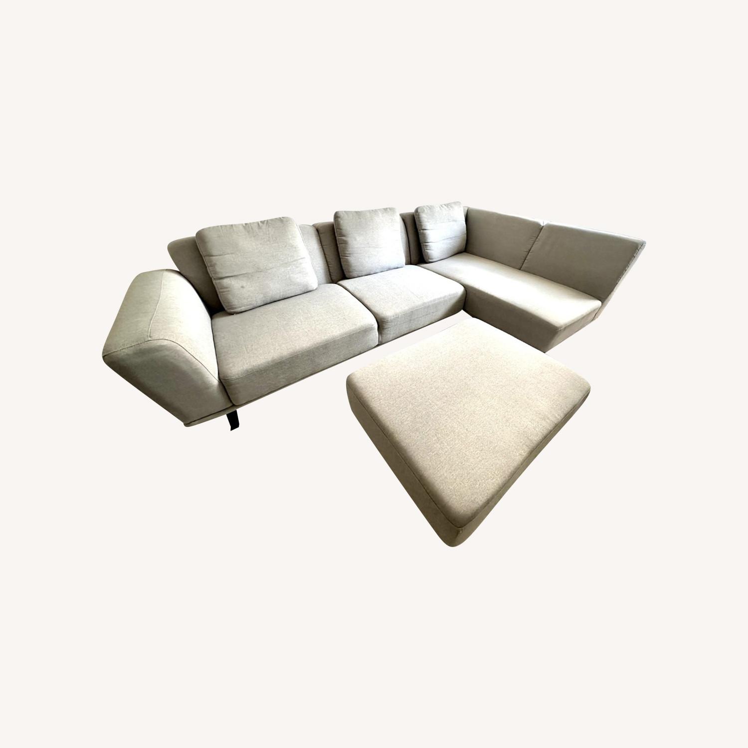 Mid Century Modern Sectional, Right Facing Chaise - image-0