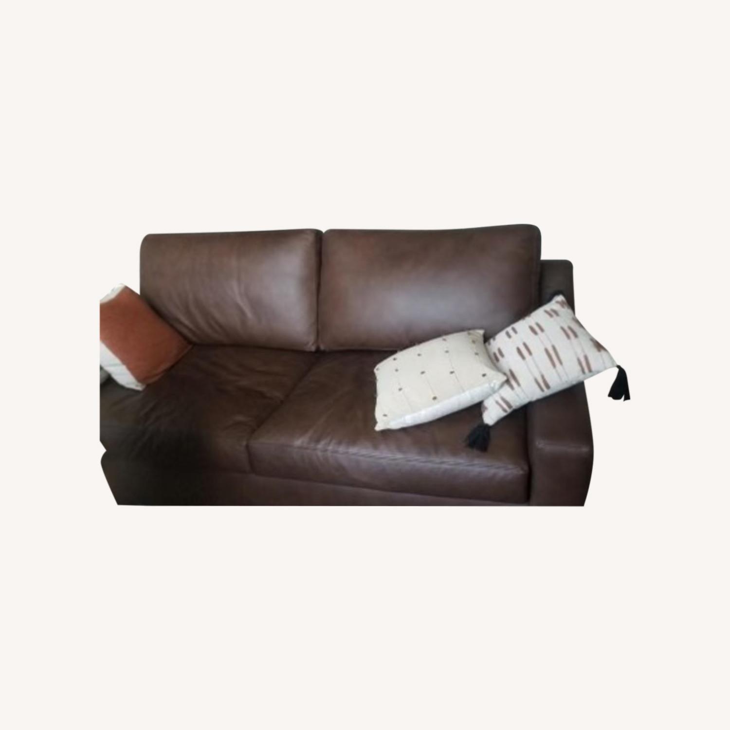 Pottery Barn Turner Leather Queen Sleeper Sofa - image-0