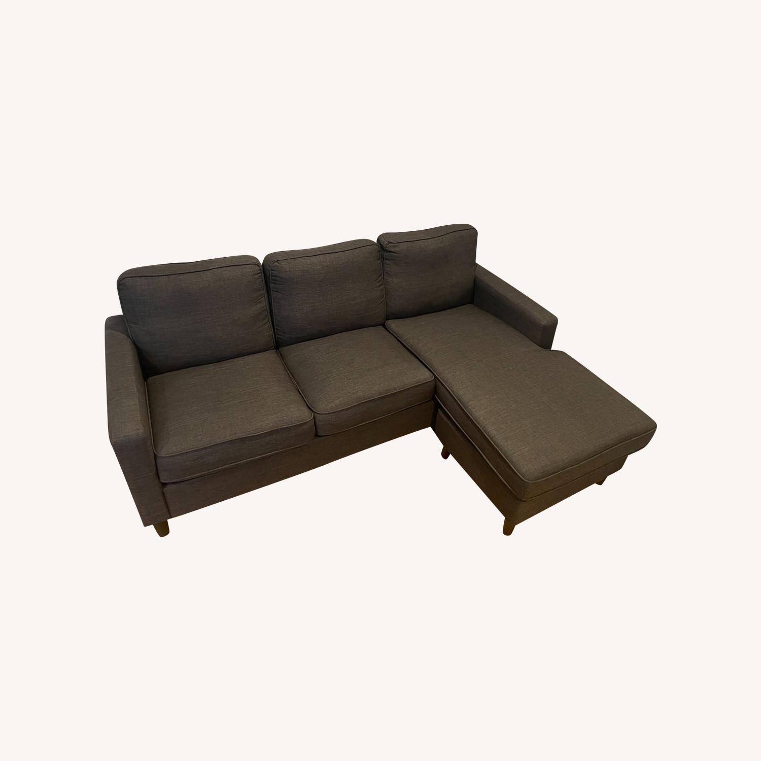 Dark Gray Sofa With Chaise Longue AptDeco