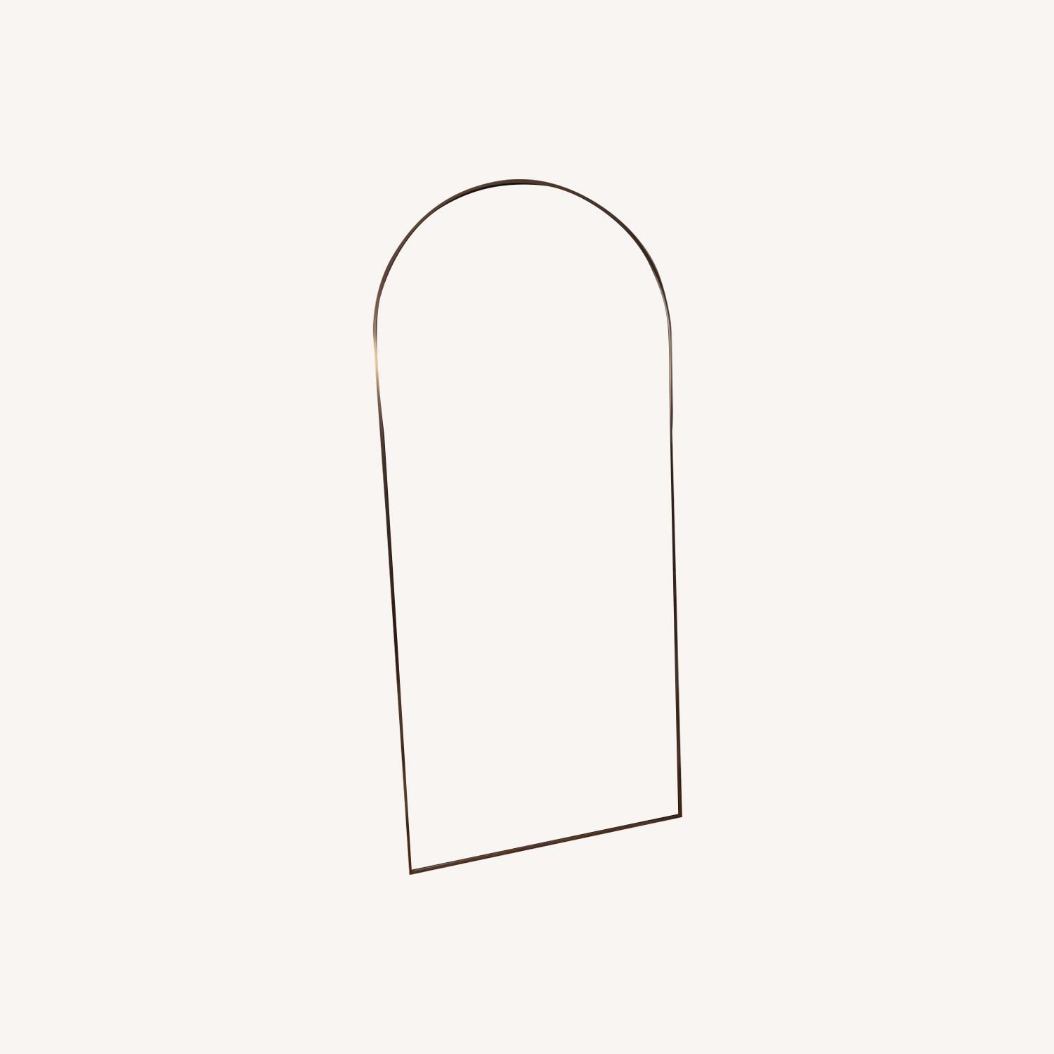 Brass Arched Floor Leaning Mirror - image-0