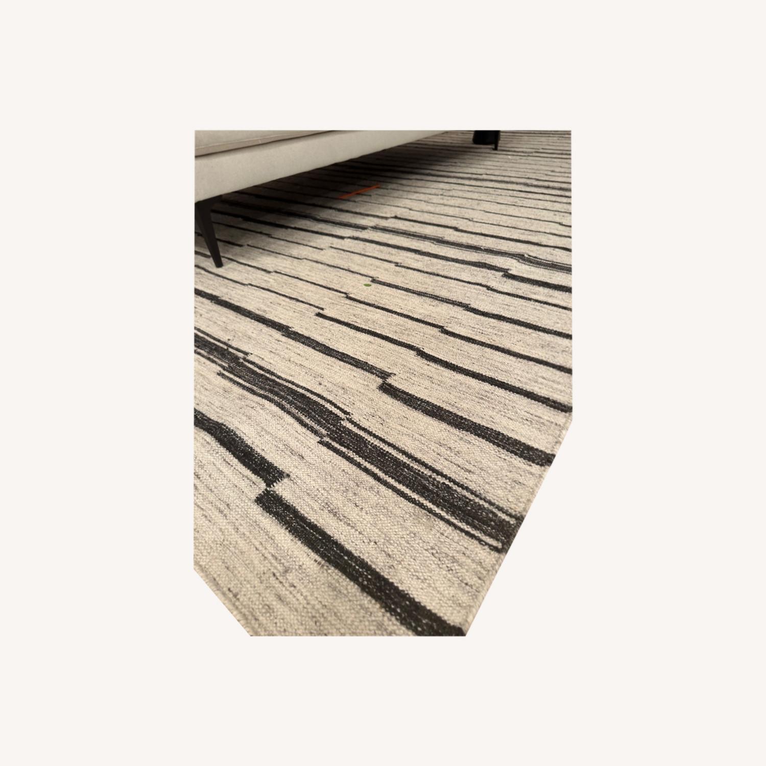 Black and White Stripe Rug - image-0