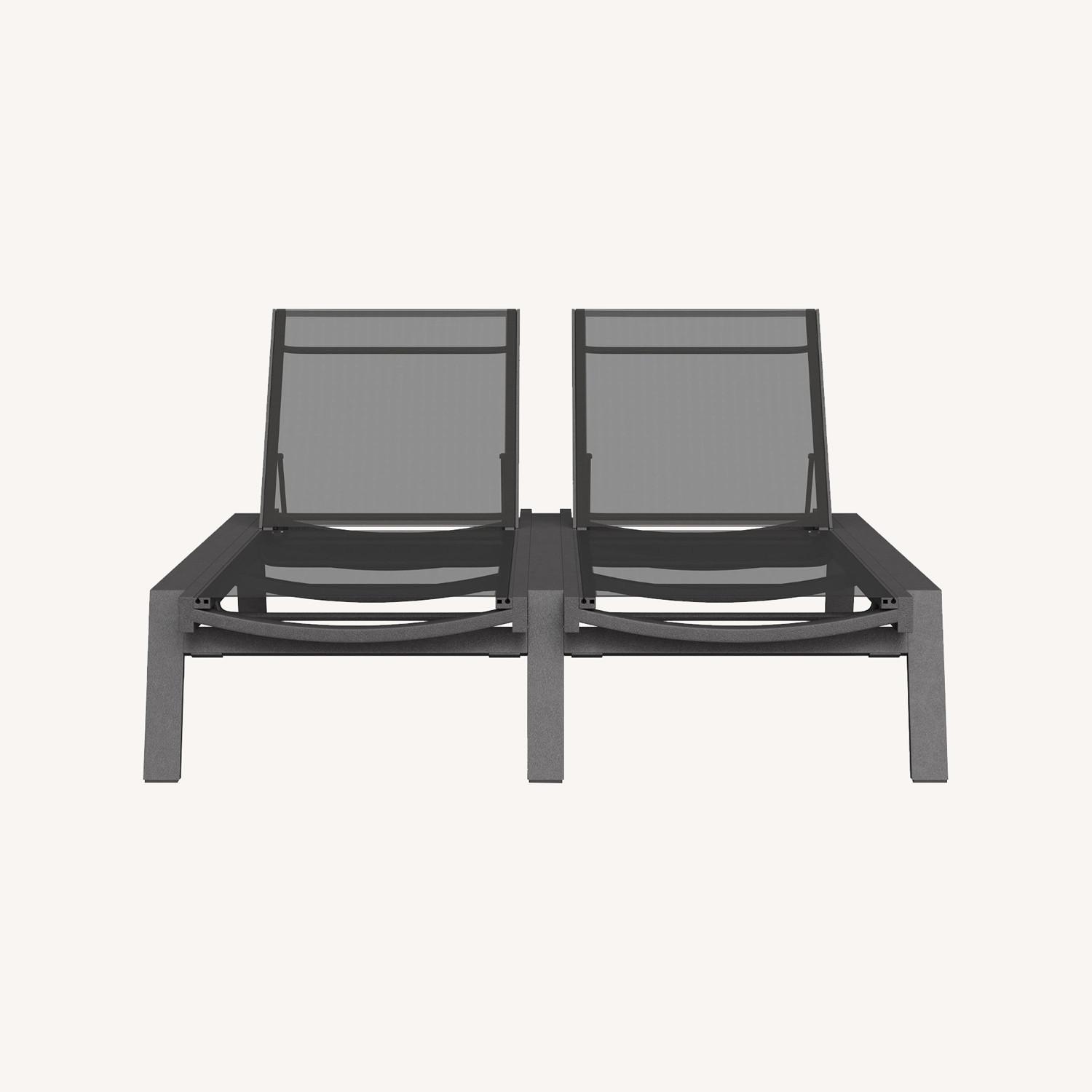 Pottery Barn Indio Double Outdoor Chaise Lounger AptDeco