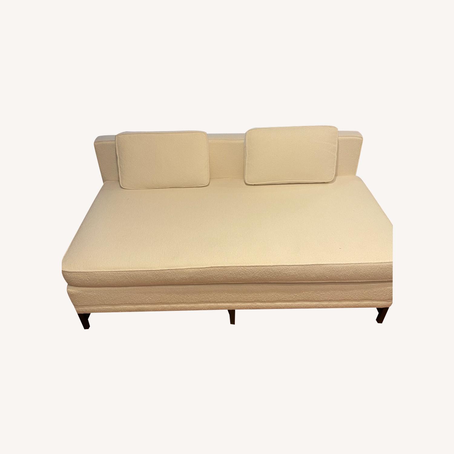 CB2 White Metric Boucle Loveseat - image-0