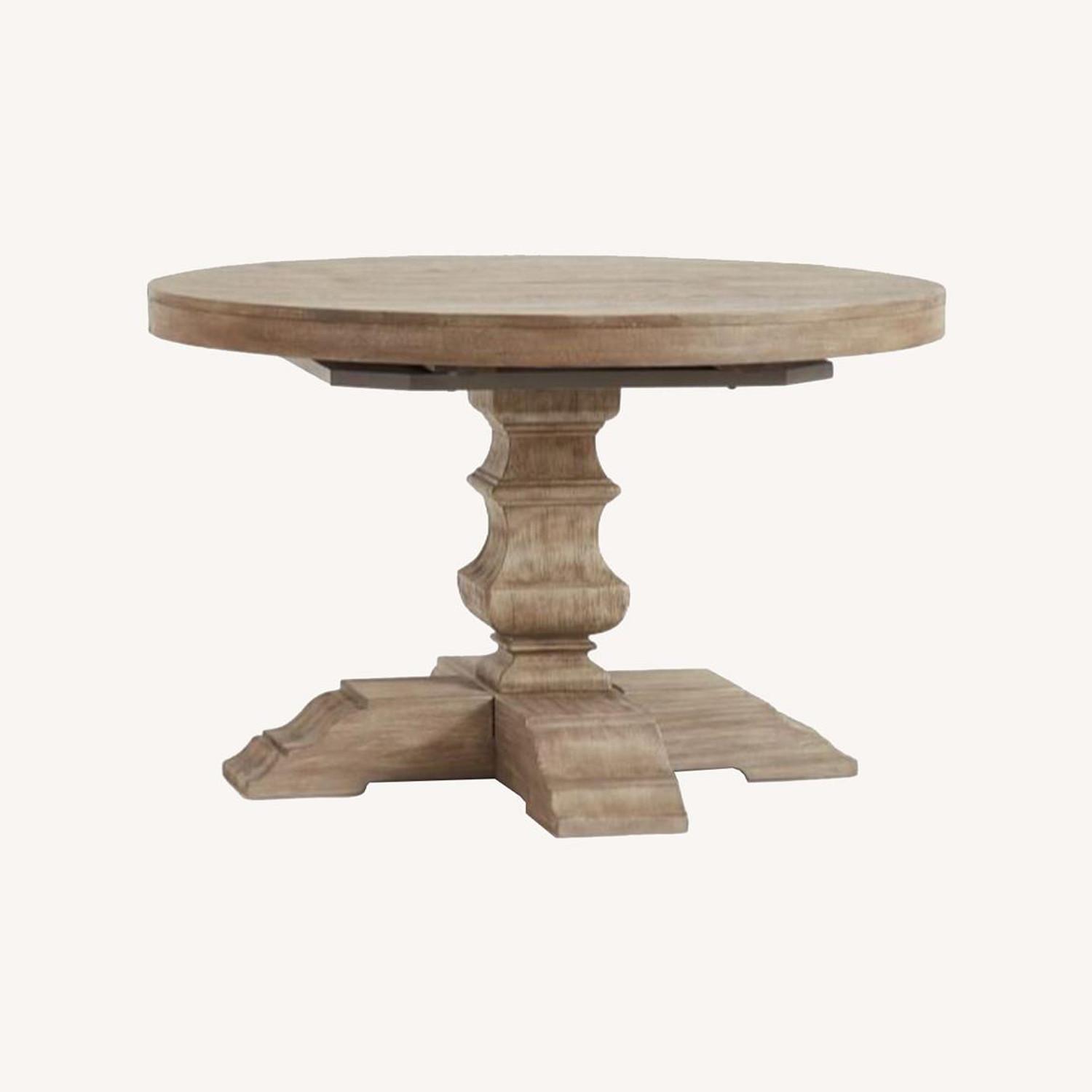 Pottery Barn Banks Round Pedestal Extending Dining Table - image-0