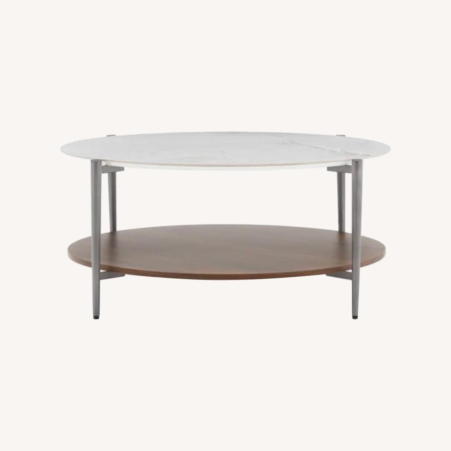 Structube Wood and Marble Coffee Table - image-0