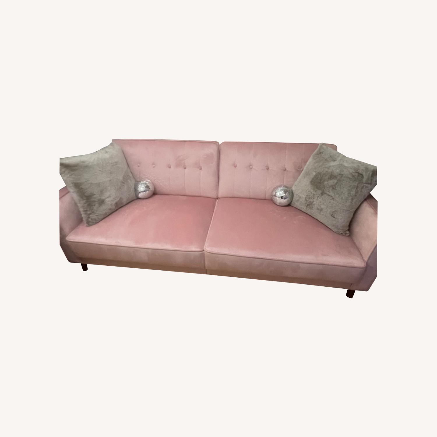 Wayfair Light Pink Velvet Sleeper Couch - image-0