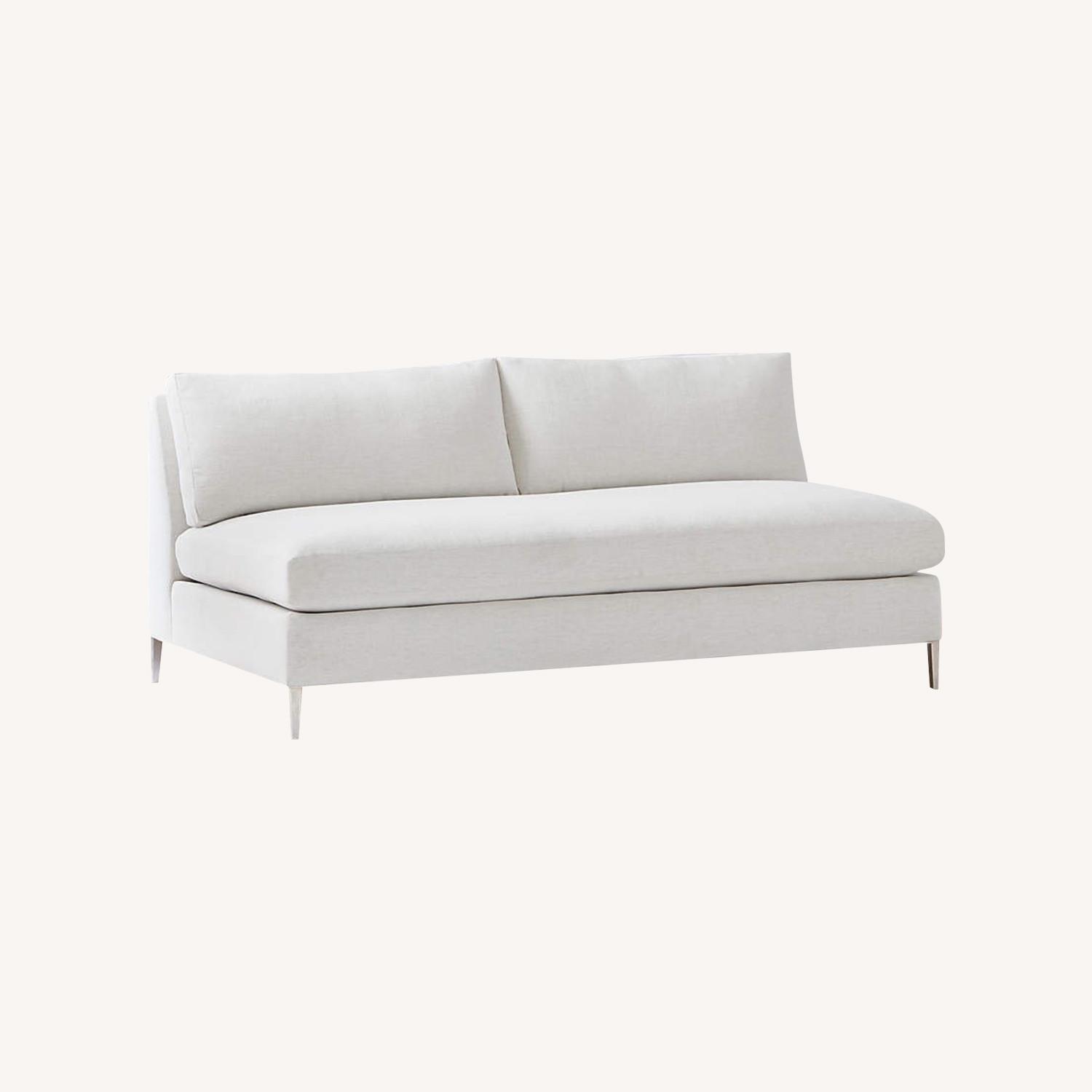 CB2 Decker White Performance Armless Loveseat - image-0