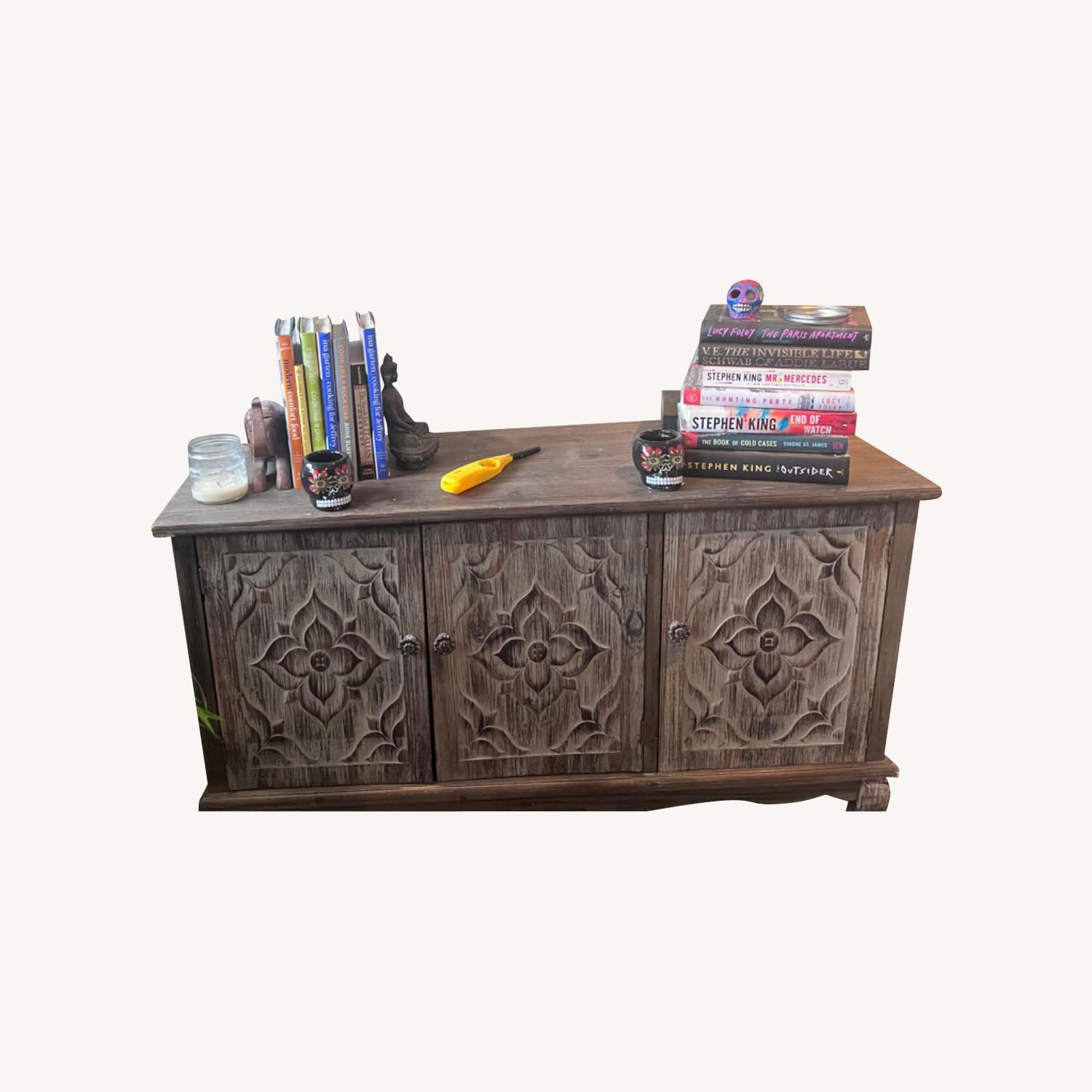 Small Space Media Stand with Ample Storage - image-0