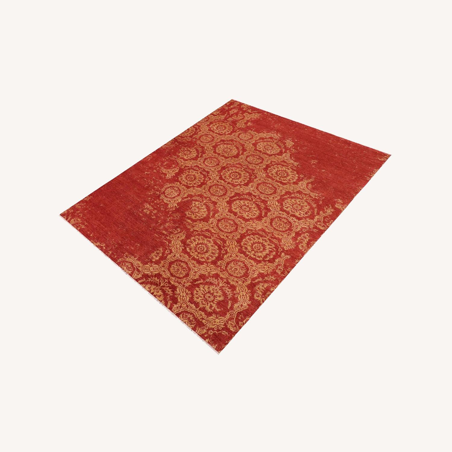 Modern Ozella Rust/Gold Wool Rug - 9'1'' x 11'9'' - image-0