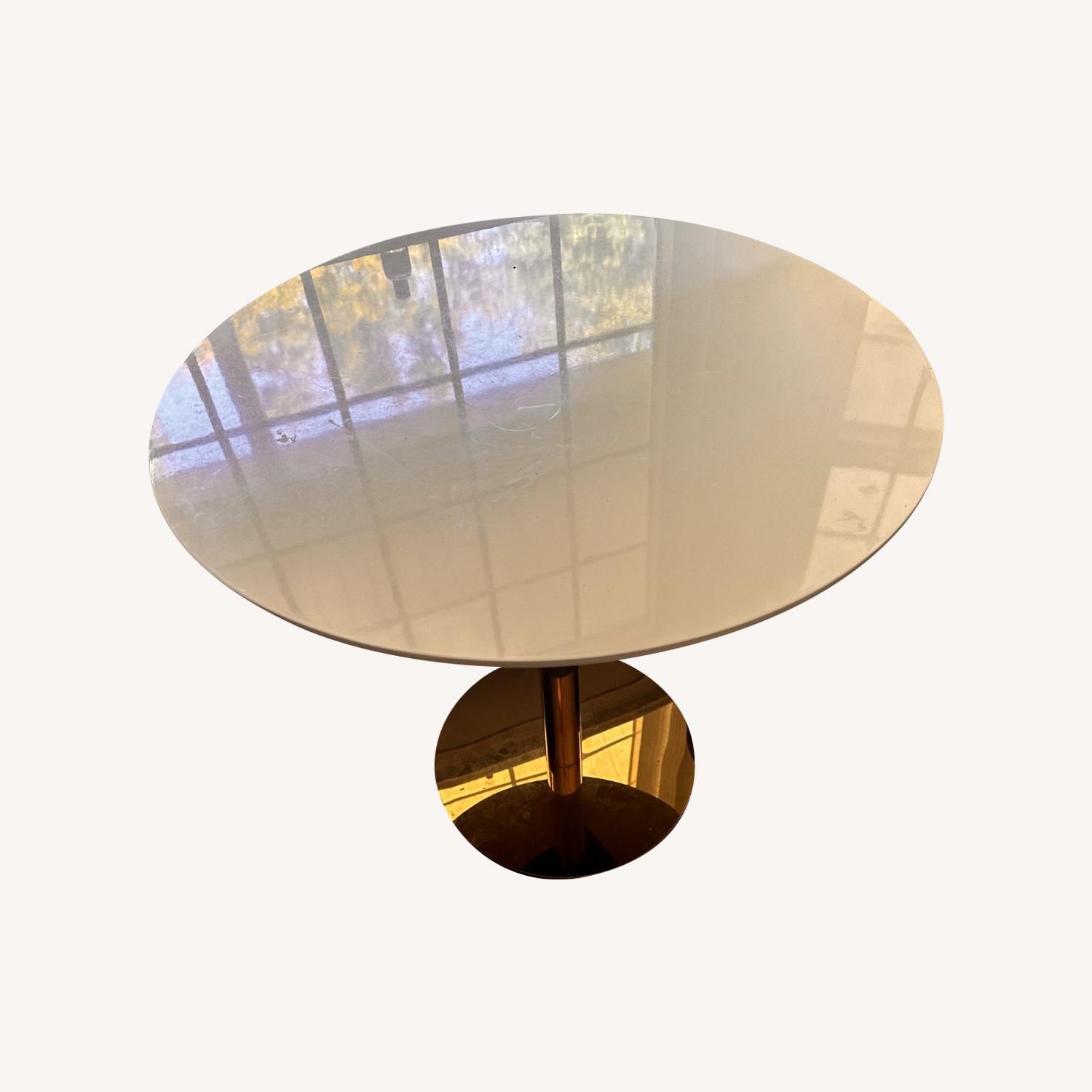 Modern White and Gold Bistro Table - image-0