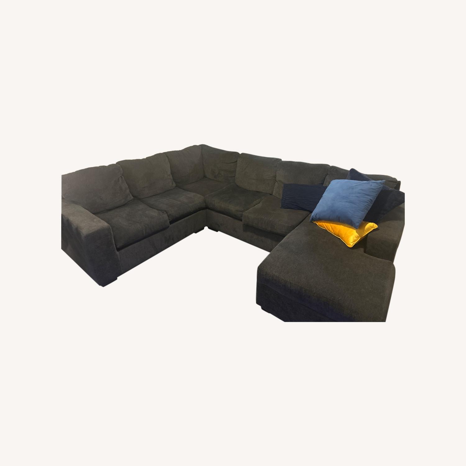 Ashley Navy Blue 2 Pc Sectional - image-0