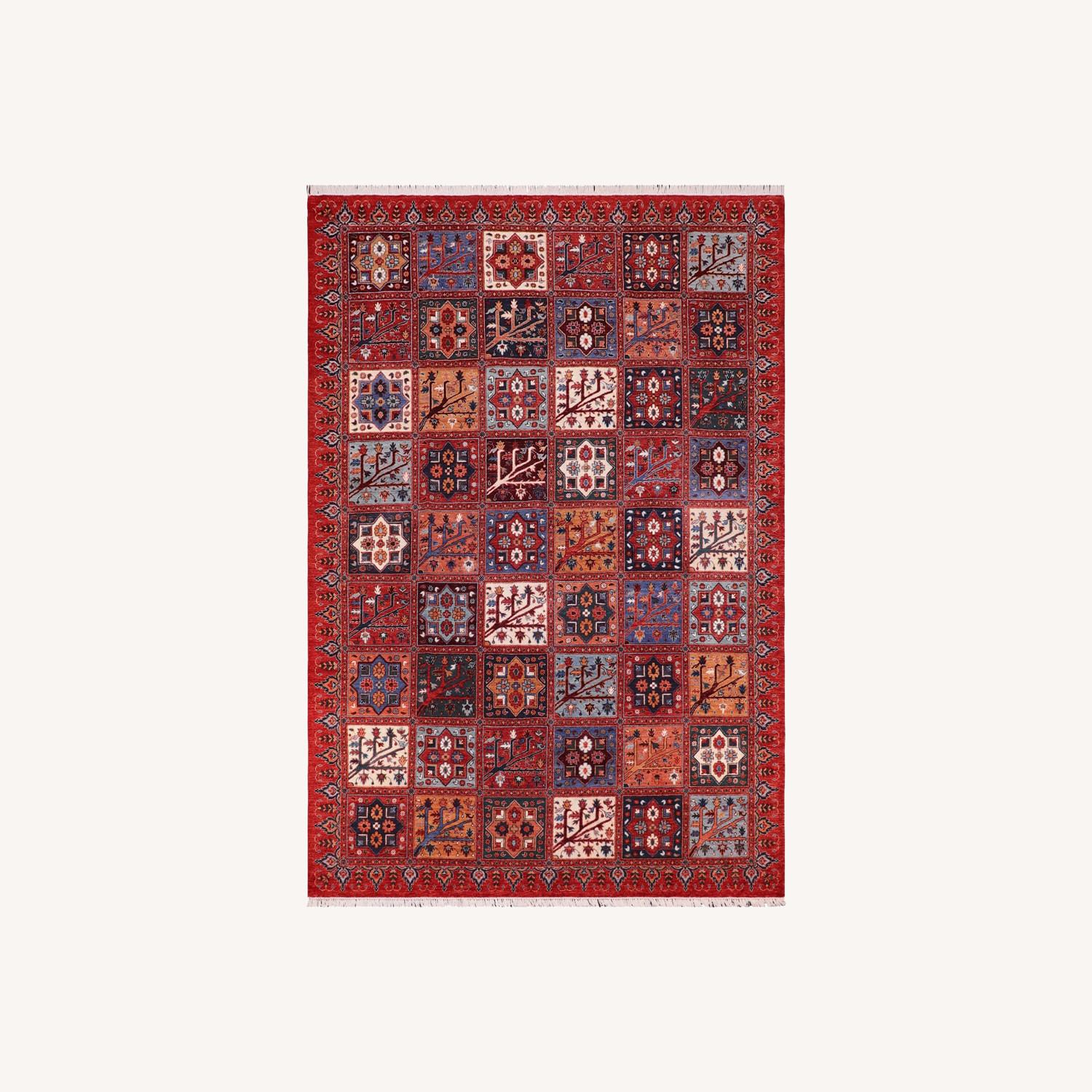 Bohemian Rust/Blue Wool Rug - 9'0'' x 11'8'' - image-0