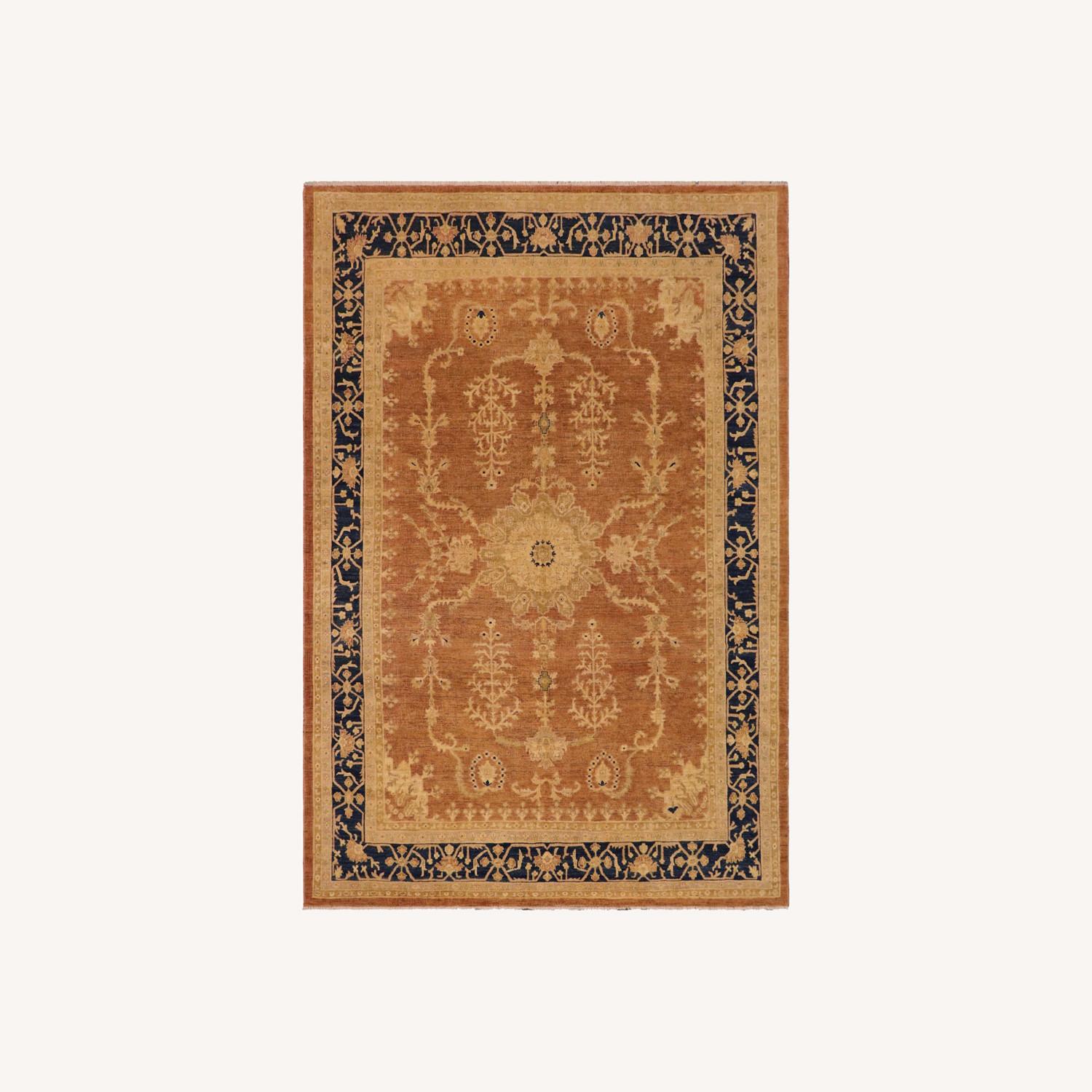 Ziegler Molly Brown Blue Wool Rug - 9'1'' x 11'5'' - image-0