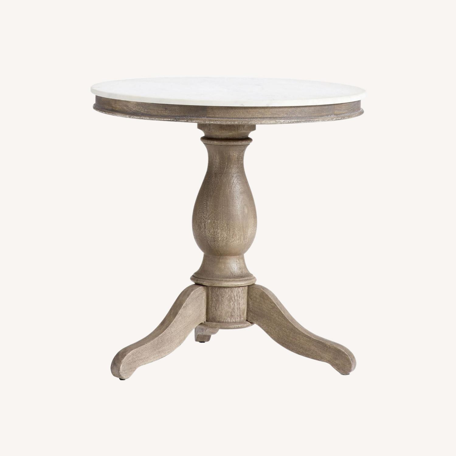 Pottery Barn Alexandra Round Marble End Table - image-0