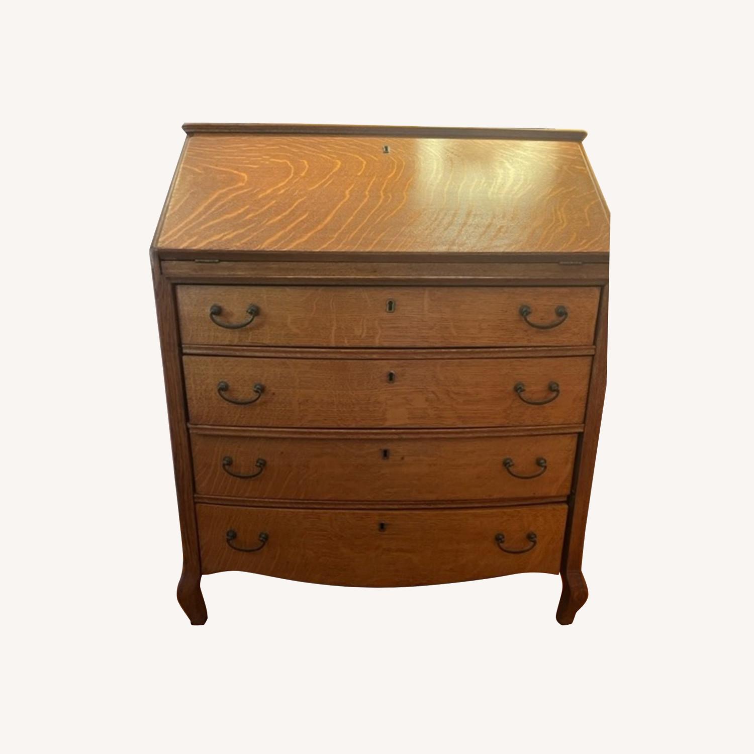 Antique Oak Secretary Desk - image-0