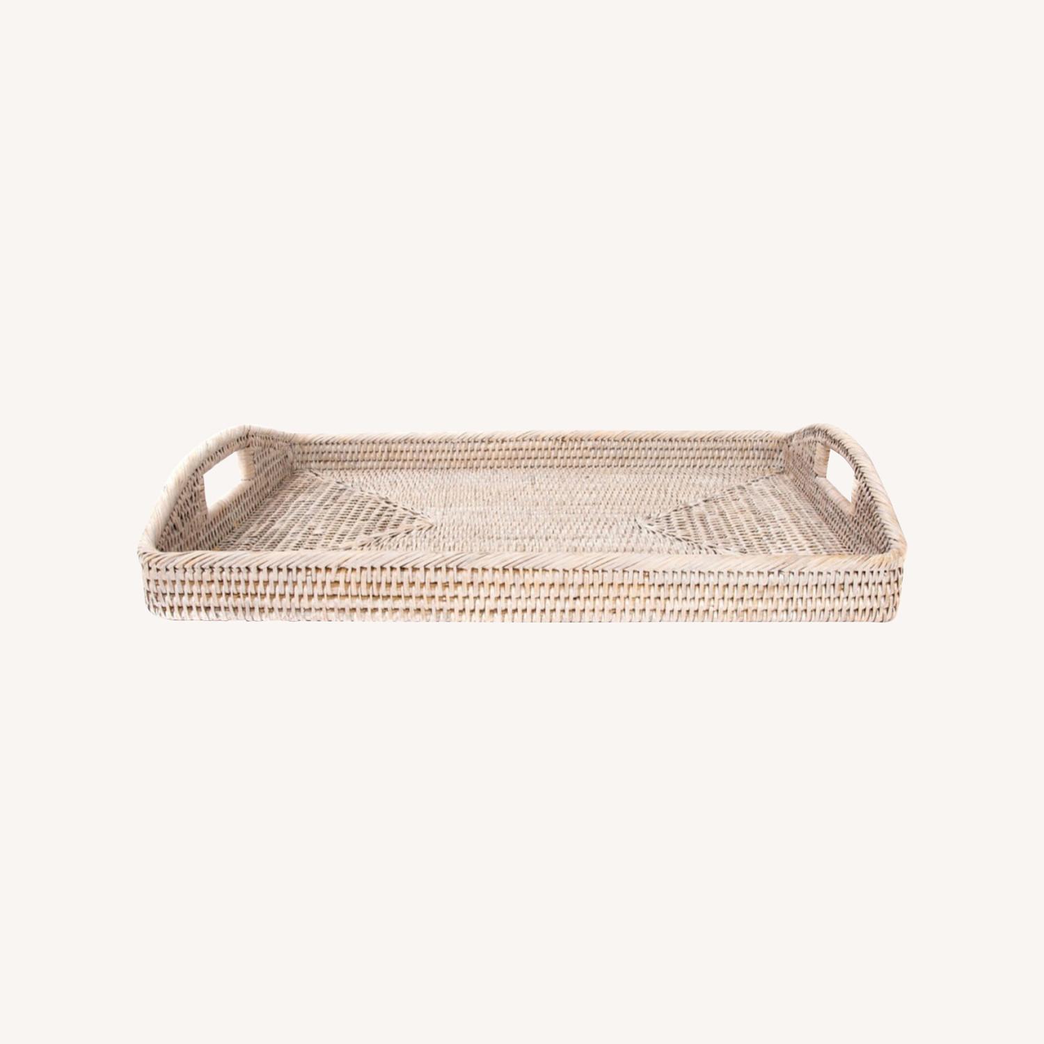 Artifacts Rectangular Rattan Tray - image-0