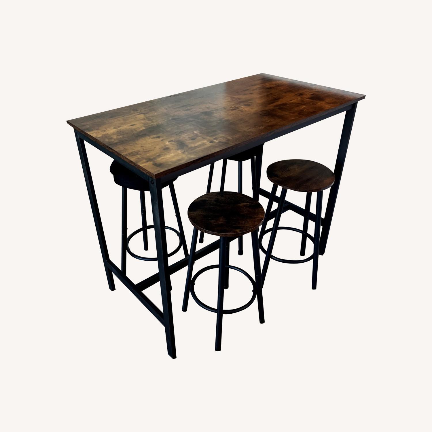 Bar Table Set, Kitchen Table and Stools for 4 - image-0