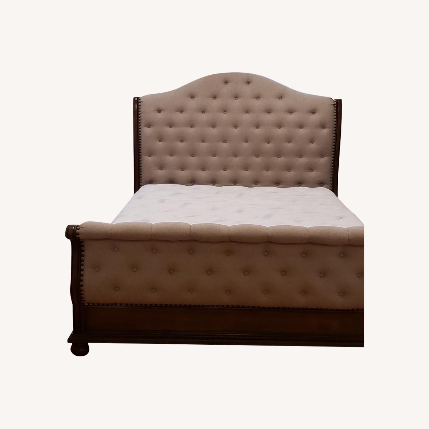 Beige king Sleigh Bed - image-0