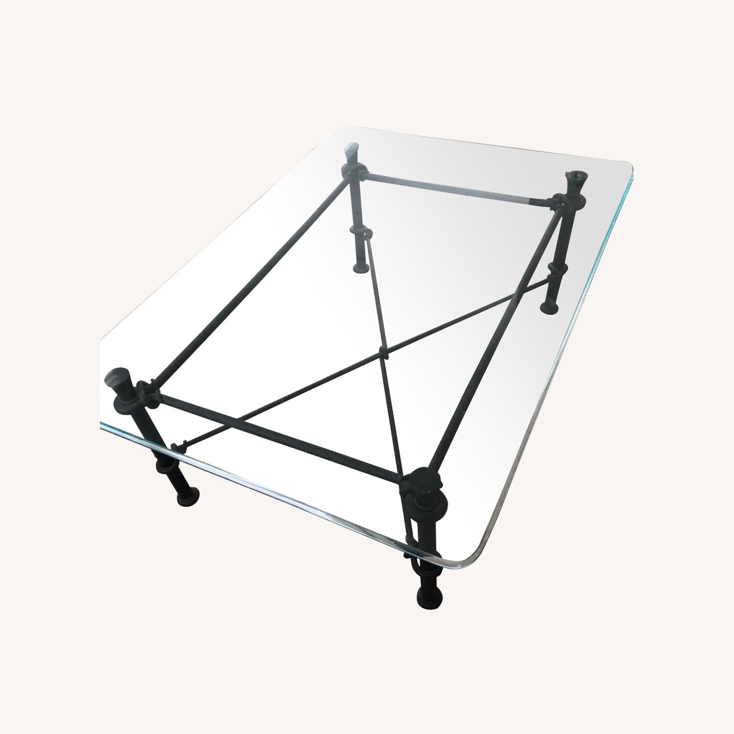 Glass & Iron Coffee Table - image-0
